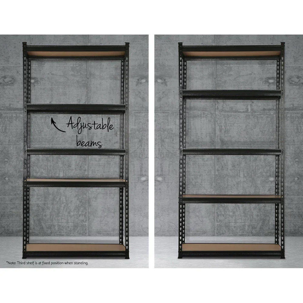 1.5M Garage Shelving Warehouse Rack Pallet Racking Storage Shelve Black - Image 5