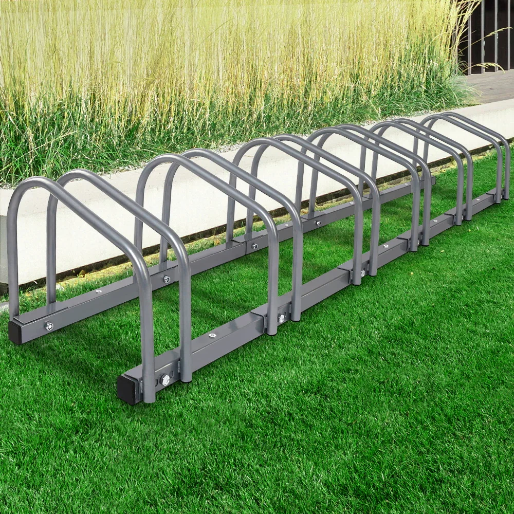 Weisshorn 6 Bike Stand Rack Bicycle Storage Floor Parking Holder Cycling Silver - Image 7