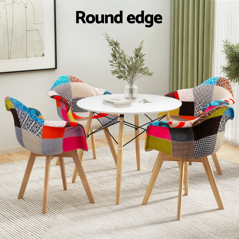 1  Dining Table and 4 Chairs Set DSW White - Image 4
