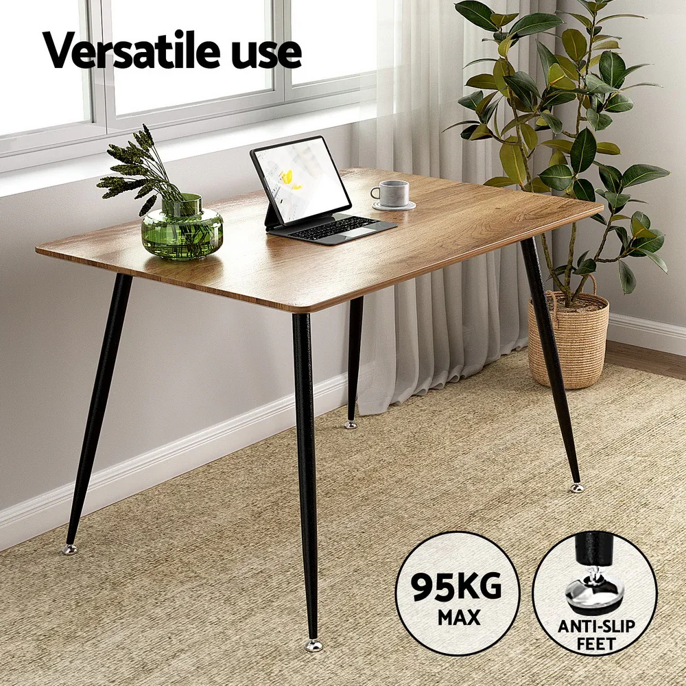 1  Dining Table and 4 Chairs Set Rectangle Metal - Image 4