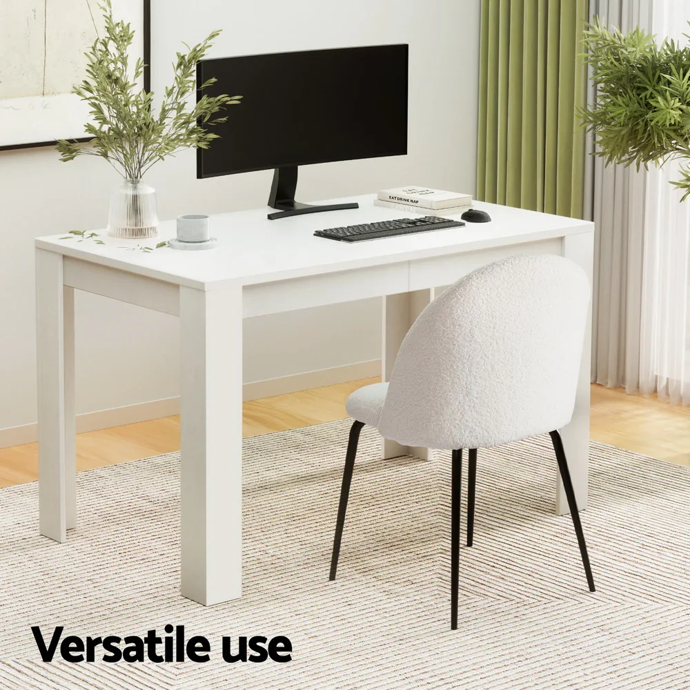 1  Dining Table and 4 Chairs Set White Sherpa - Image 4