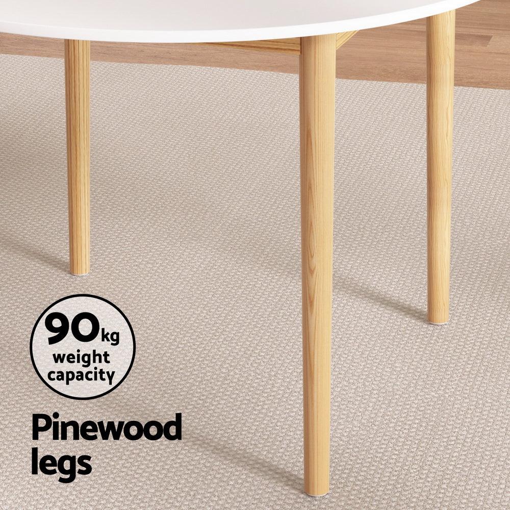 1  Dining Table and 4 Chairs Set Wishbone Wood - Image 5