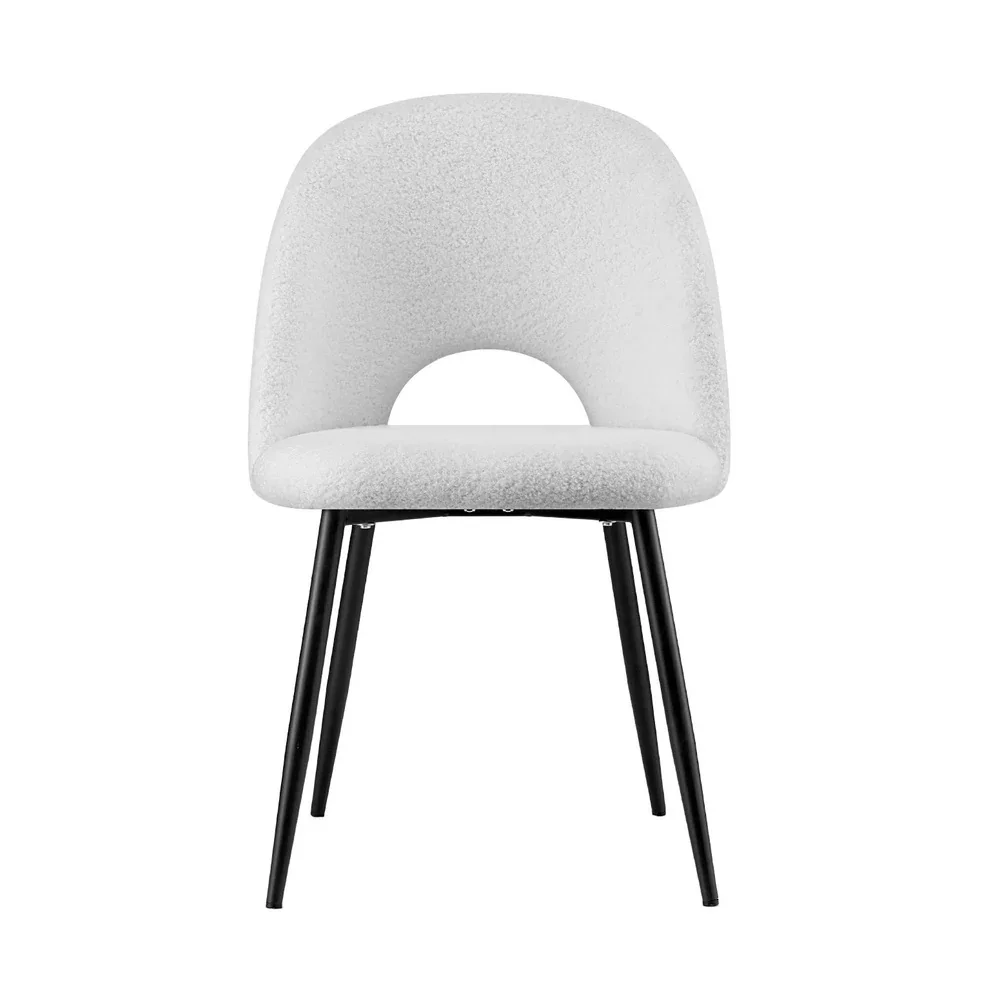 1 Set of 2 Dining Chair Boucle Sherpa - Image 3