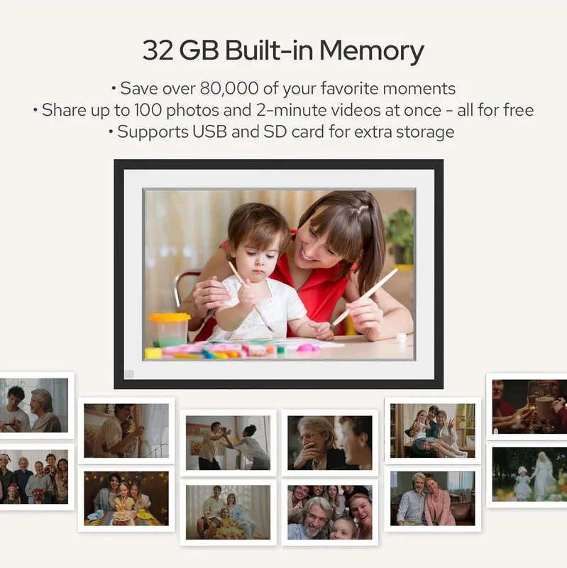 10.1 Inch Digital Picture Frame - 1280 * 800 HD WiFi Enabled with Load from Phone Capability, 32GB Memory Touch Screen Digital Photo Frame Display - Image 2