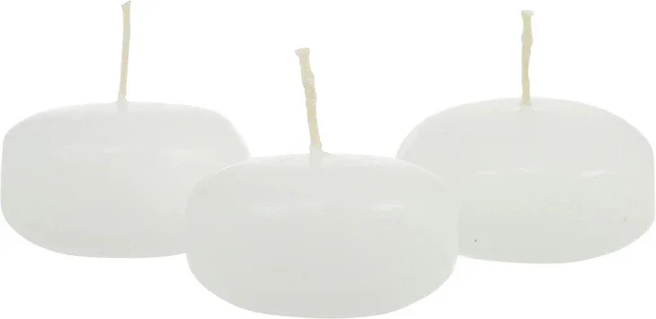 10 Pack of 8cm Ivory Wax Floating Candles - wedding party home event decoration - Image 2
