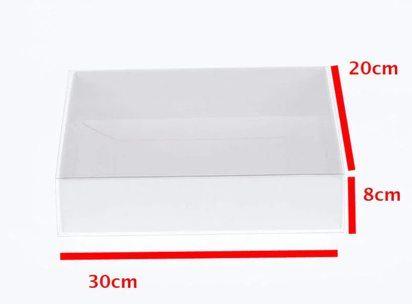 10 Pack of White Card Box - Clear Slide On Lid - 30 x 20 x 8cm -  Large Beauty Product Gift Giving Hamper Tray Merch Fashion Cake Sweets Xmas - Image 2