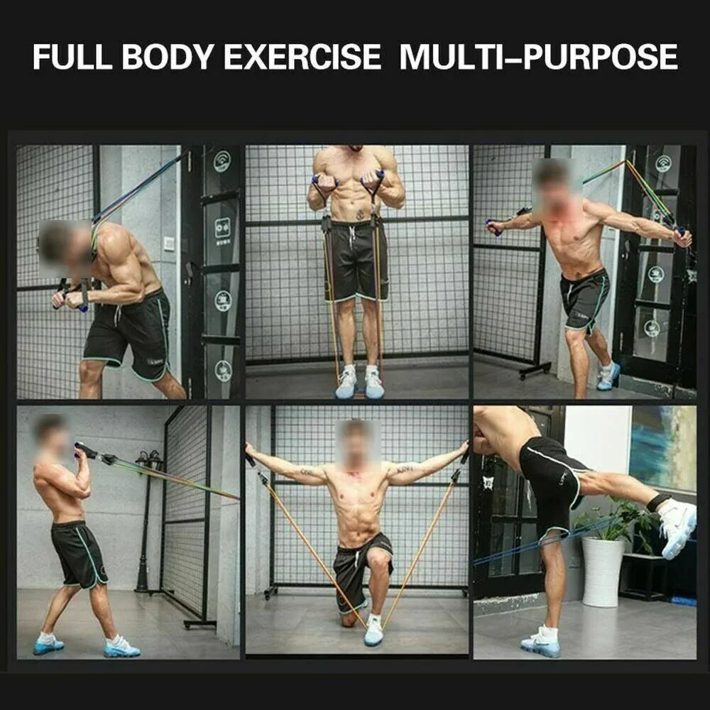 11Pcs/Set Pull Rope Belt Elastic Home Gym Fitness Exercise Resistance Band - Image 8
