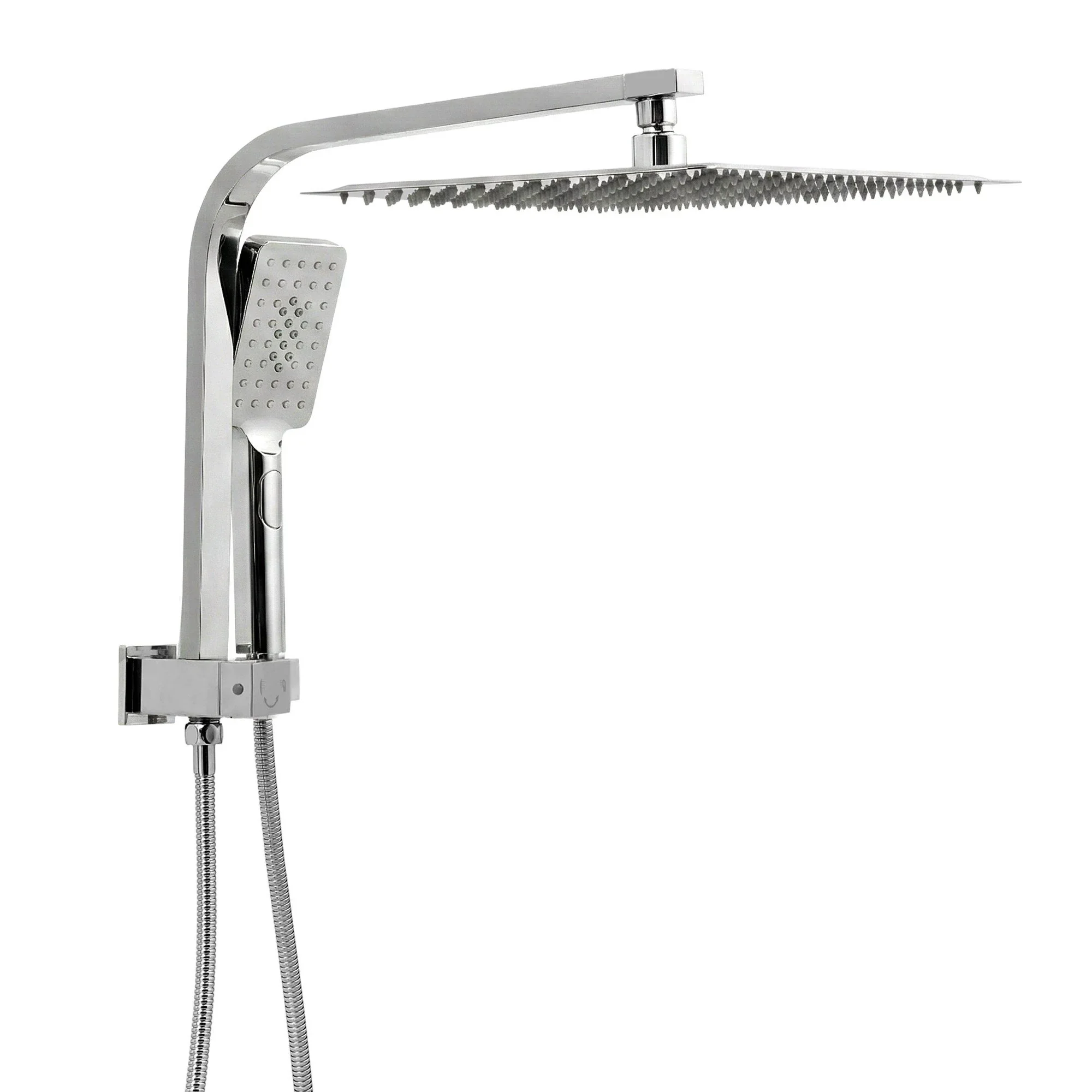 12" Rain Shower Head Set with 3-Mode Handheld Brass High Pressure WELS Chrome - Image 2