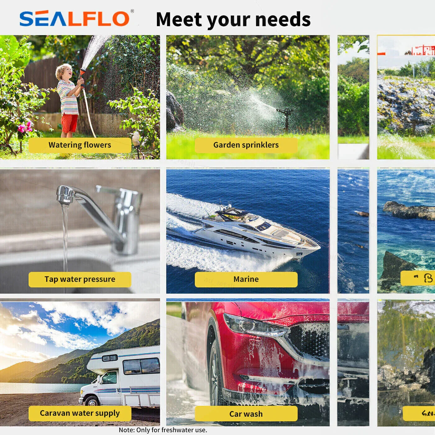 12V SEALFLO Water Pump High Pressure Self-priming rv Camping Boat 55PSI 11.3L/M - Image 6