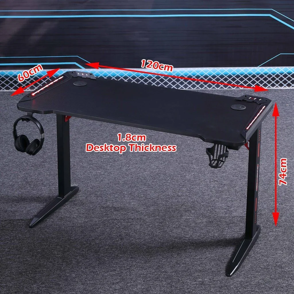 140cm RGB Gaming Desk Desktop PC Computer Desks Desktop Racing Table Office Laptop Home AU - Image 2