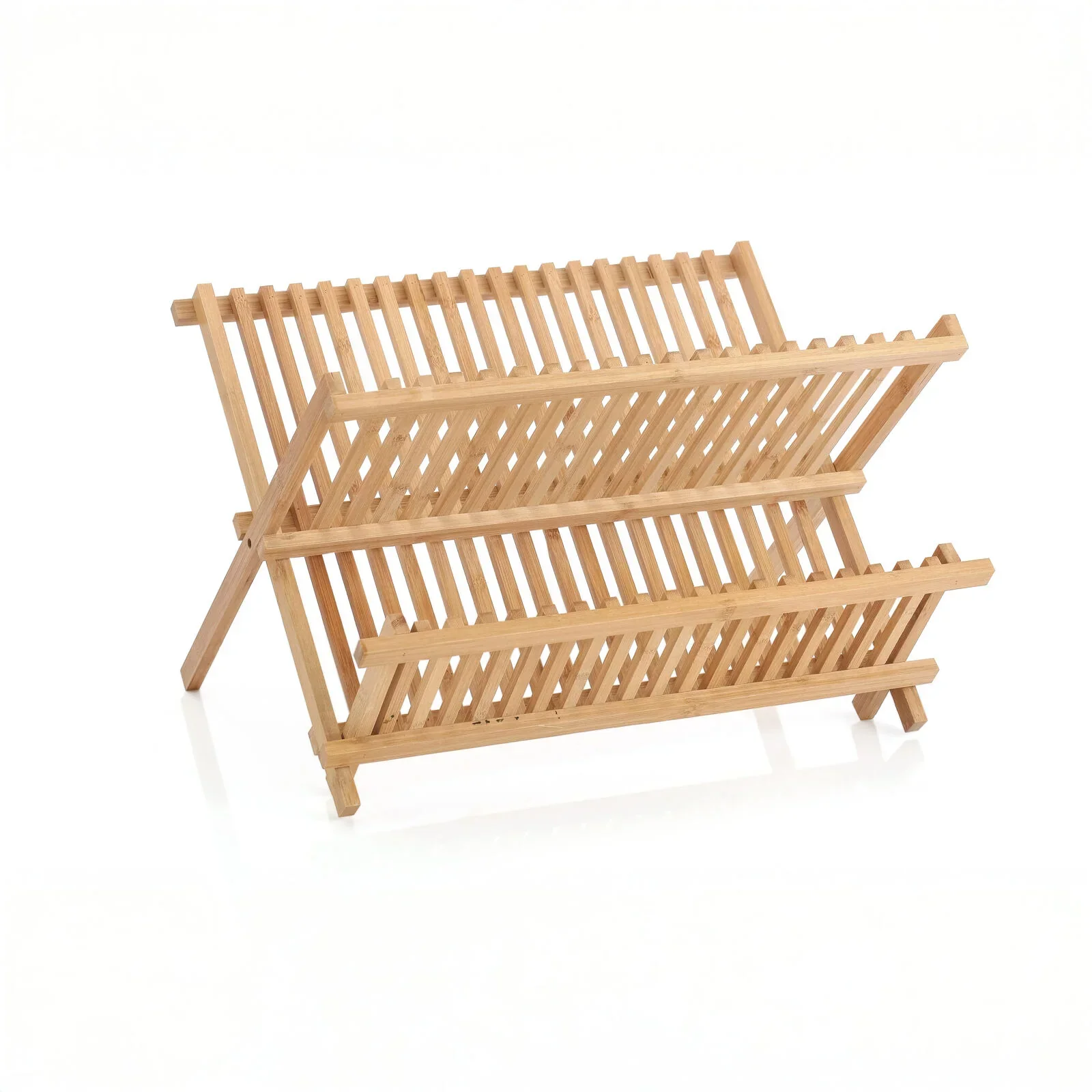 2 Tier Bamboo Dish Rack - Image 4