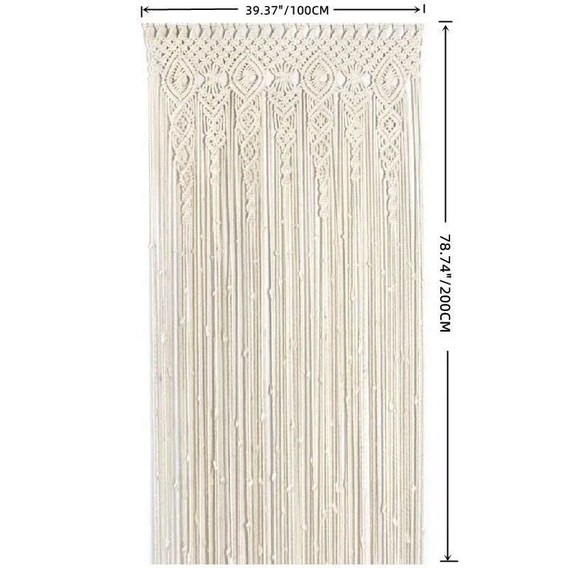 2m Heavy Duty Macrame Curtain Boho Woven Wall Hanging Window Doorway Wedding - Image 3
