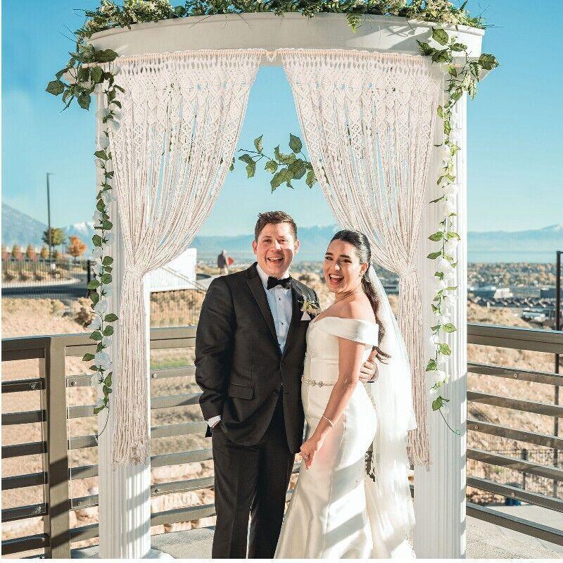 2m Heavy Duty Macrame Curtain Boho Woven Wall Hanging Window Doorway Wedding - Image 8