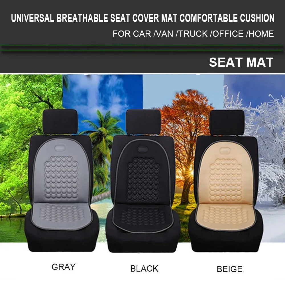 2Pack Universal Breathable Car Seat Pad Cover Mat Comfortable Chair Cushion (Beige) - Image 7