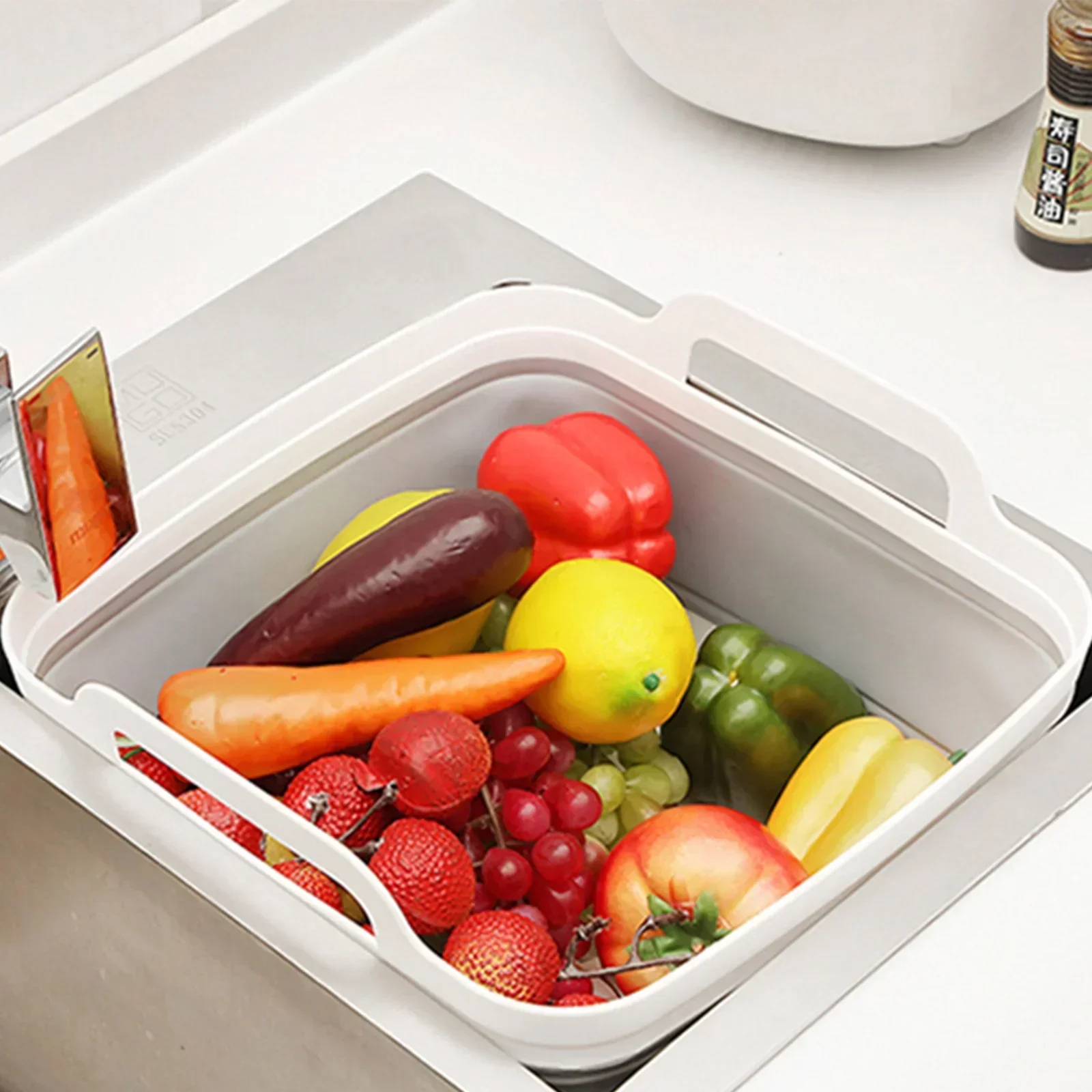 2x Collapsible Strainer Foldable Fruit Veggies Wash Colander Storage Basket - Image 5