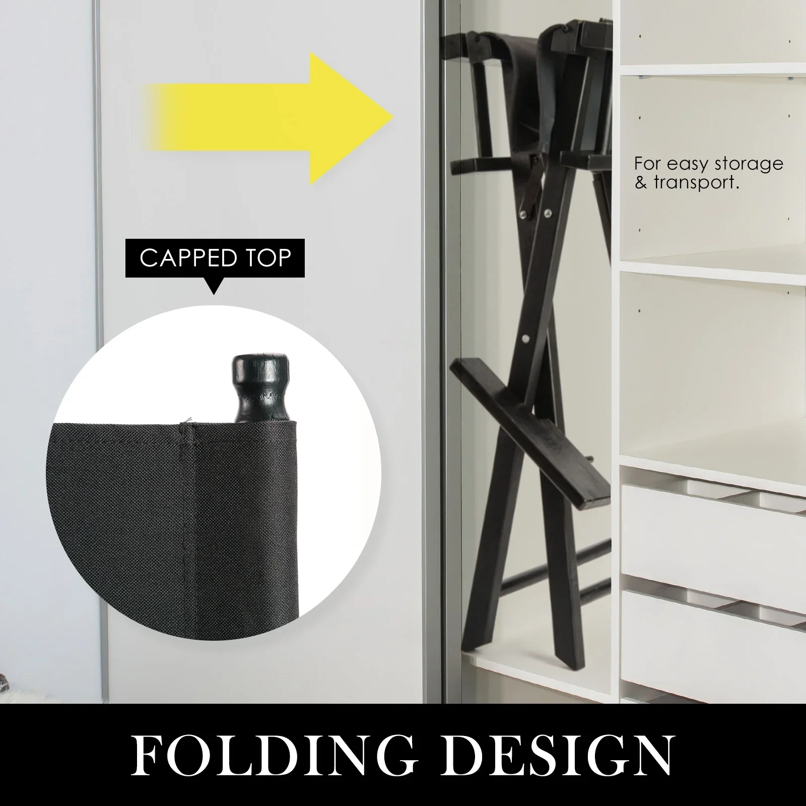 2X Director Movie Folding Tall Chair 76cm DARK HUMOR - Image 7