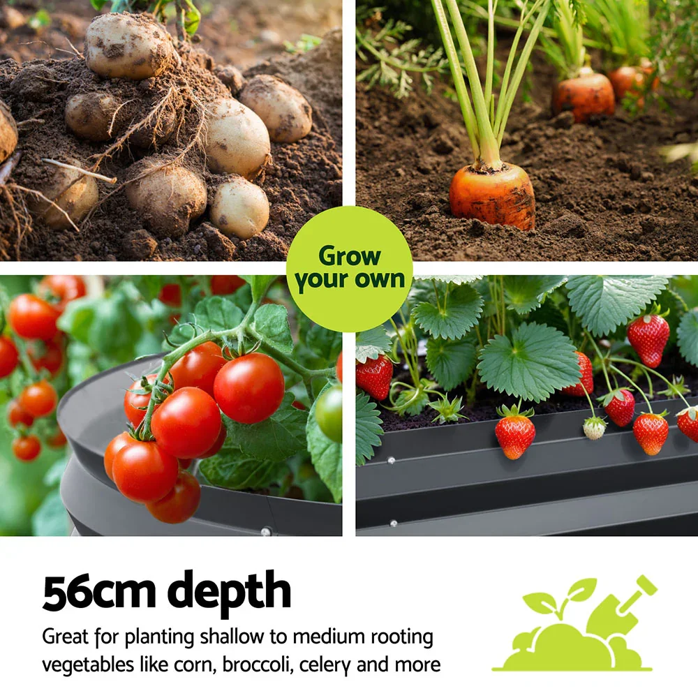 2x  Raised Garden Bed 320X80X56cm Oval Planter Box - Image 6