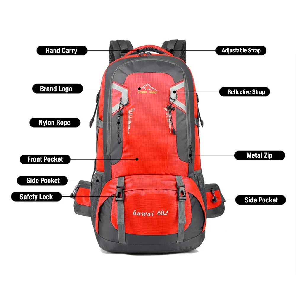 1x 40L Waterproof Outdoor Hiking Backpack Camping Outdoor Trekking Bag Blue - Image 3