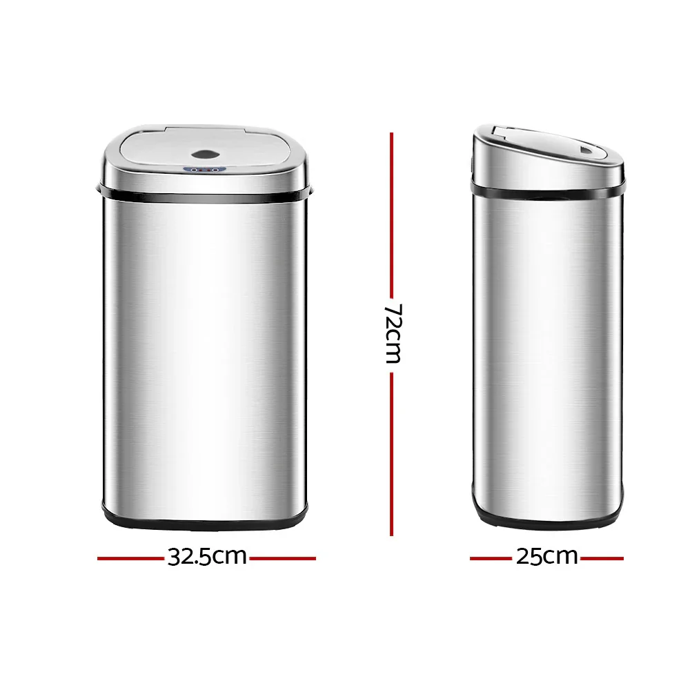 50L Motion Sensor Bin Rubbish Automatic Silver - Image 6