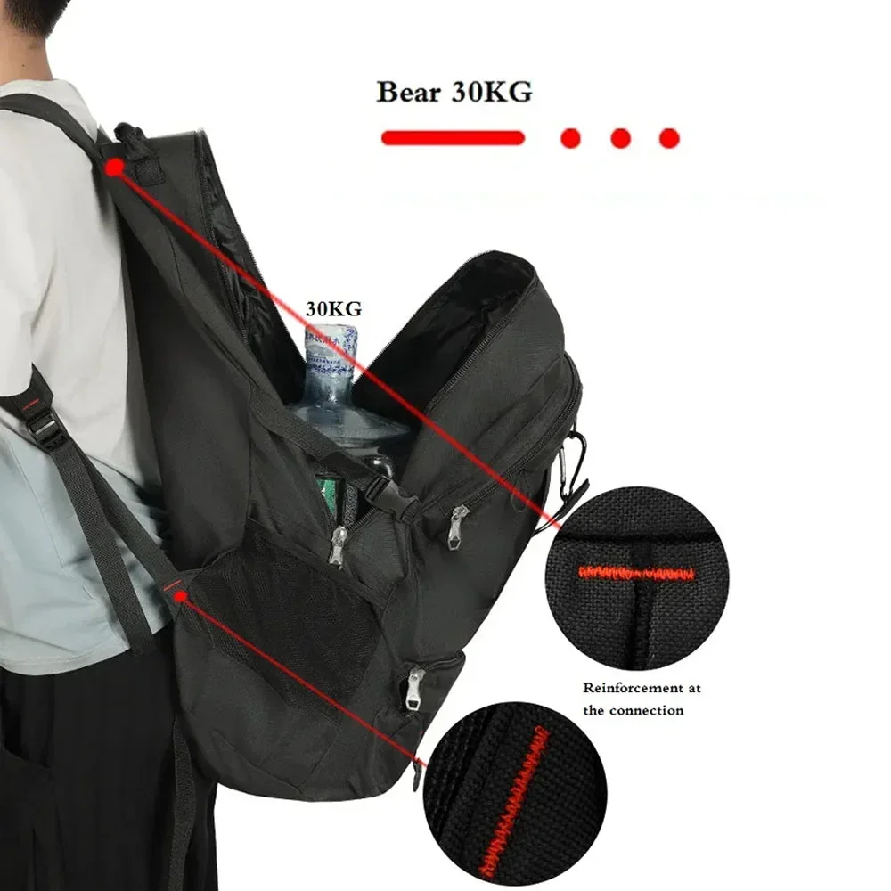 60L Travel Boarding Backpack Outdoor Trekking Luggage Hiking Camping Rucksack Large Capacity Storage BackpackBlack - Image 4