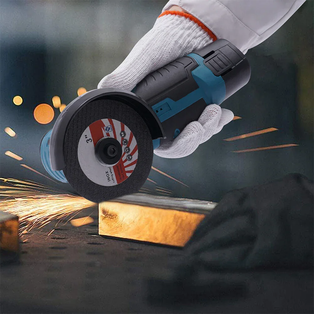 800W Mini Cordless Brushless Angle Grinder Cutting Tool W/ 2x Battery & Charger - Image 8