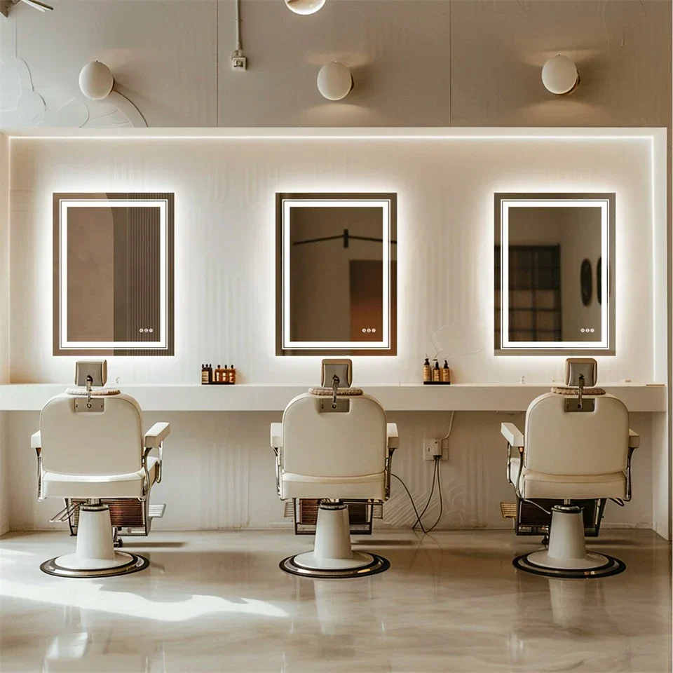 900*700MM Dimmable LED Bathroom Mirror Antifog Wall Mounted Vanity Makeup Mirror - Image 8
