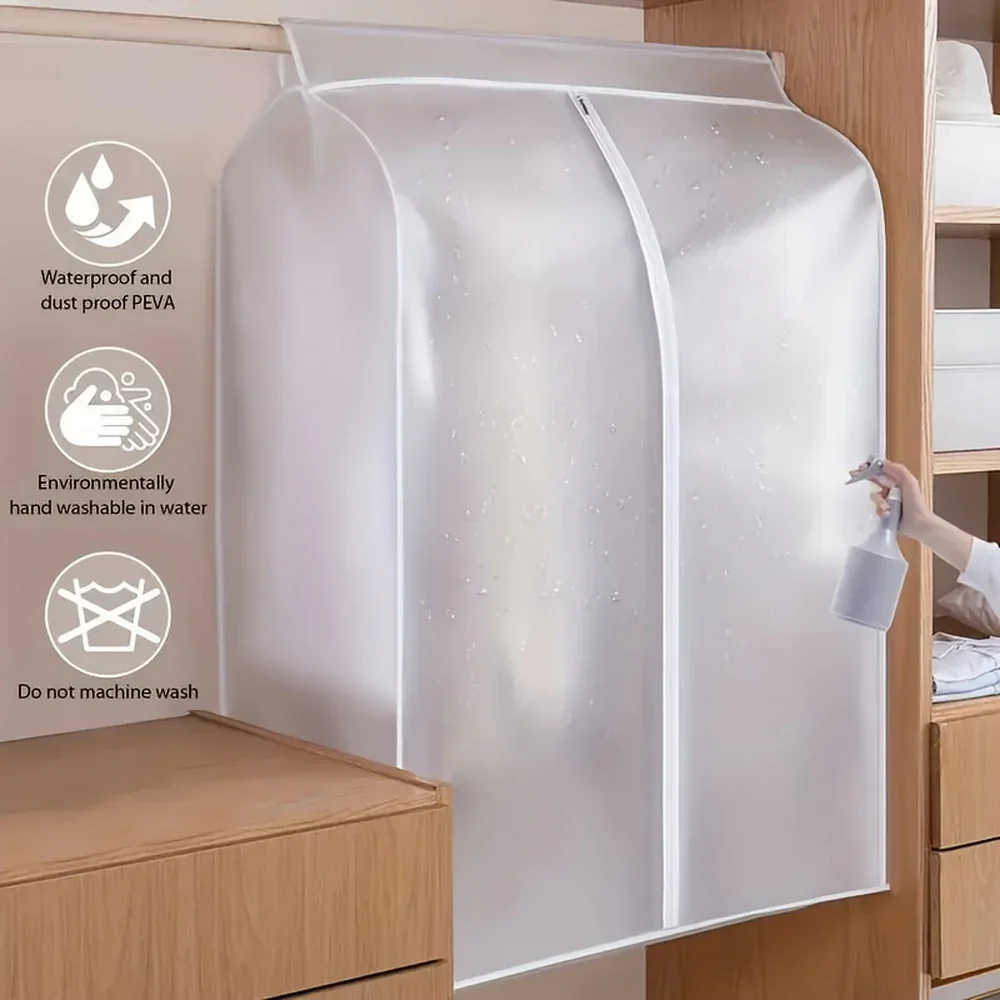 90cm Clothes Dust Cover Wardrobe Cloth Cover Clothes Storage Bag For Garments Suits Dresses Coats - Image 4
