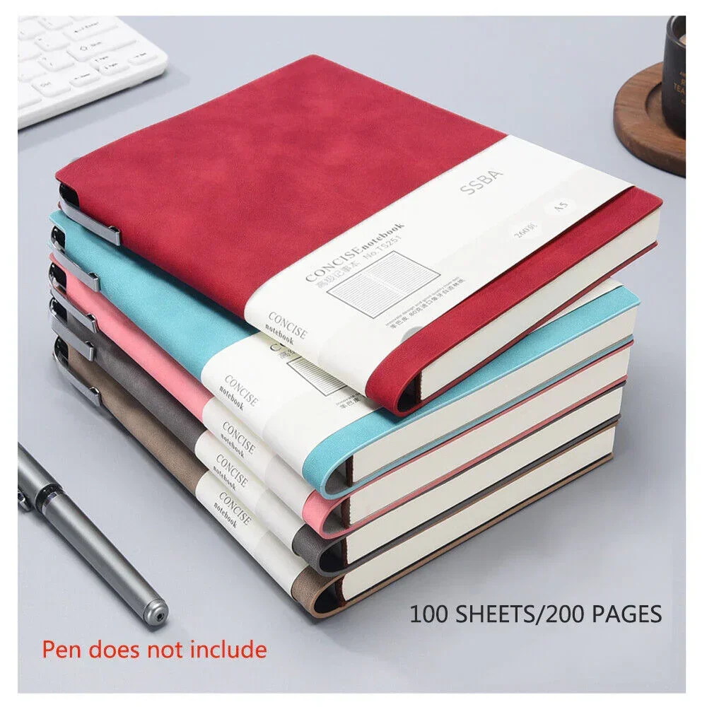 A5 200 Pages Fashion Glued PU Leather Cover Journal Travel Notebook Travellers Diary - Image 4