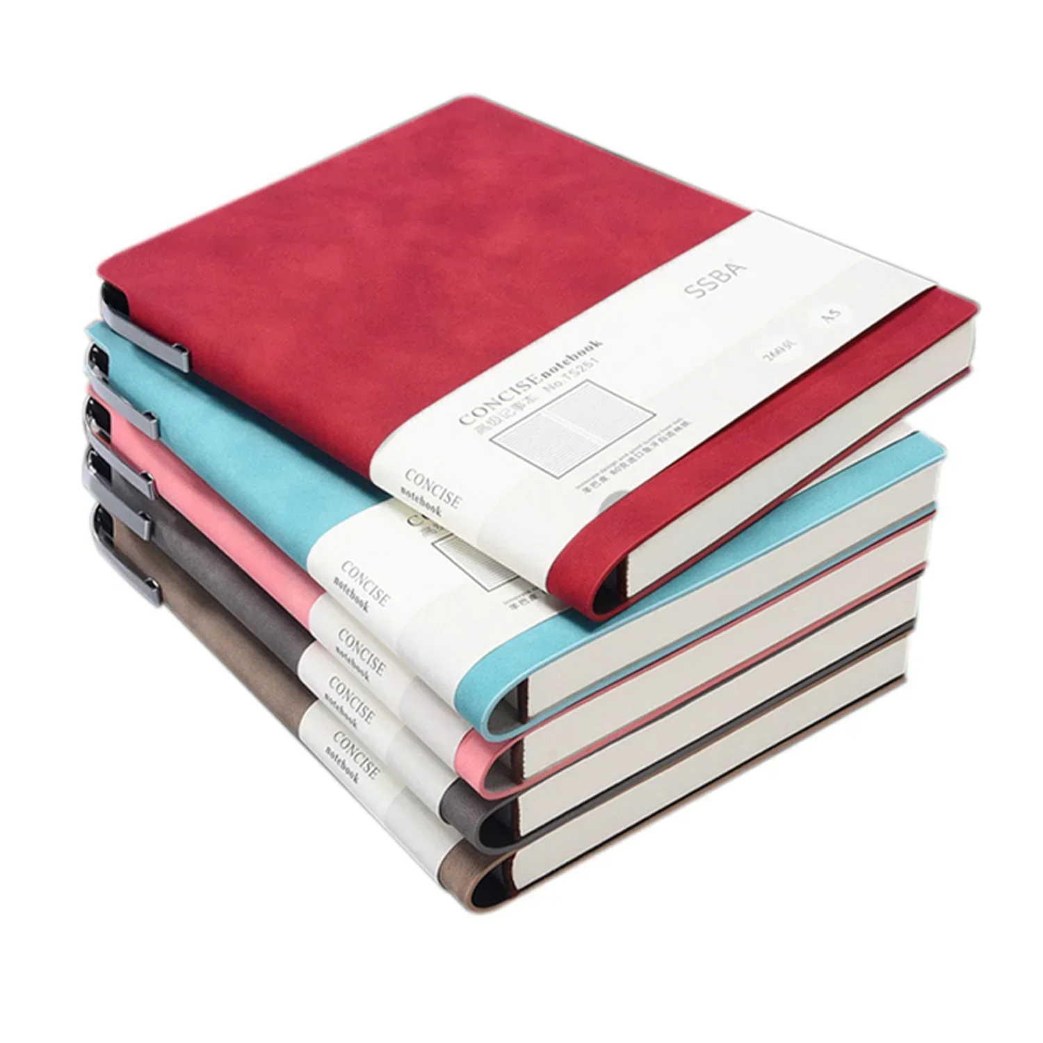 A5 200 Pages Fashion Glued PU Leather Cover Journal Travel Notebook Travellers DiaryKhaki - Image 2