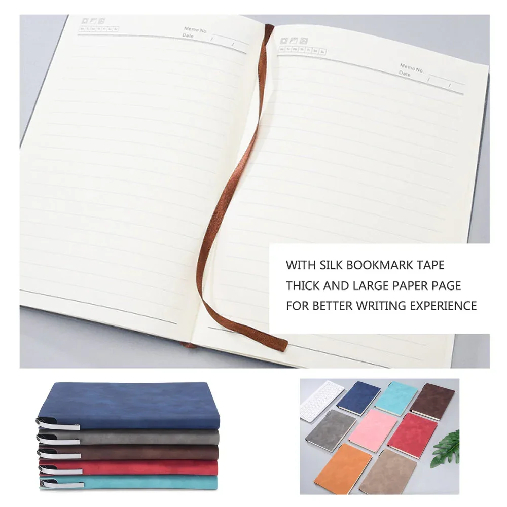 A5 200 Pages Fashion Glued PU Leather Cover Journal Travel Notebook Travellers DiaryKhaki - Image 5