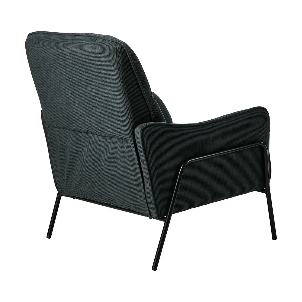 Armchair Velvet Fabric Lounge Chair Accent Chair Grey - Image 3