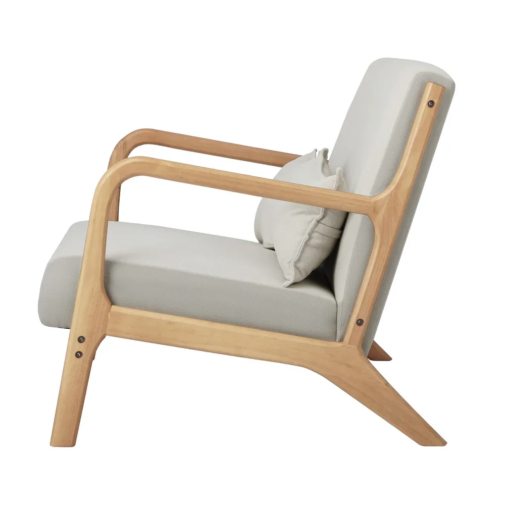 Armchair Couch Pillows 2 Seater Fabric Beige - Image 5