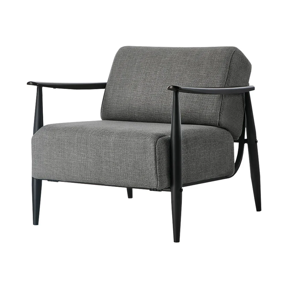 2x Wooden Armchair Sofa Chair Fabric Accent Armchairs Grey - Image 4