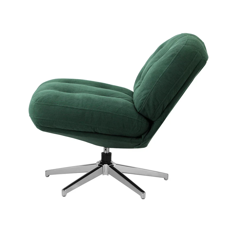 Armchair Swivel Lounge Chair Padded Polyester Green - Image 4