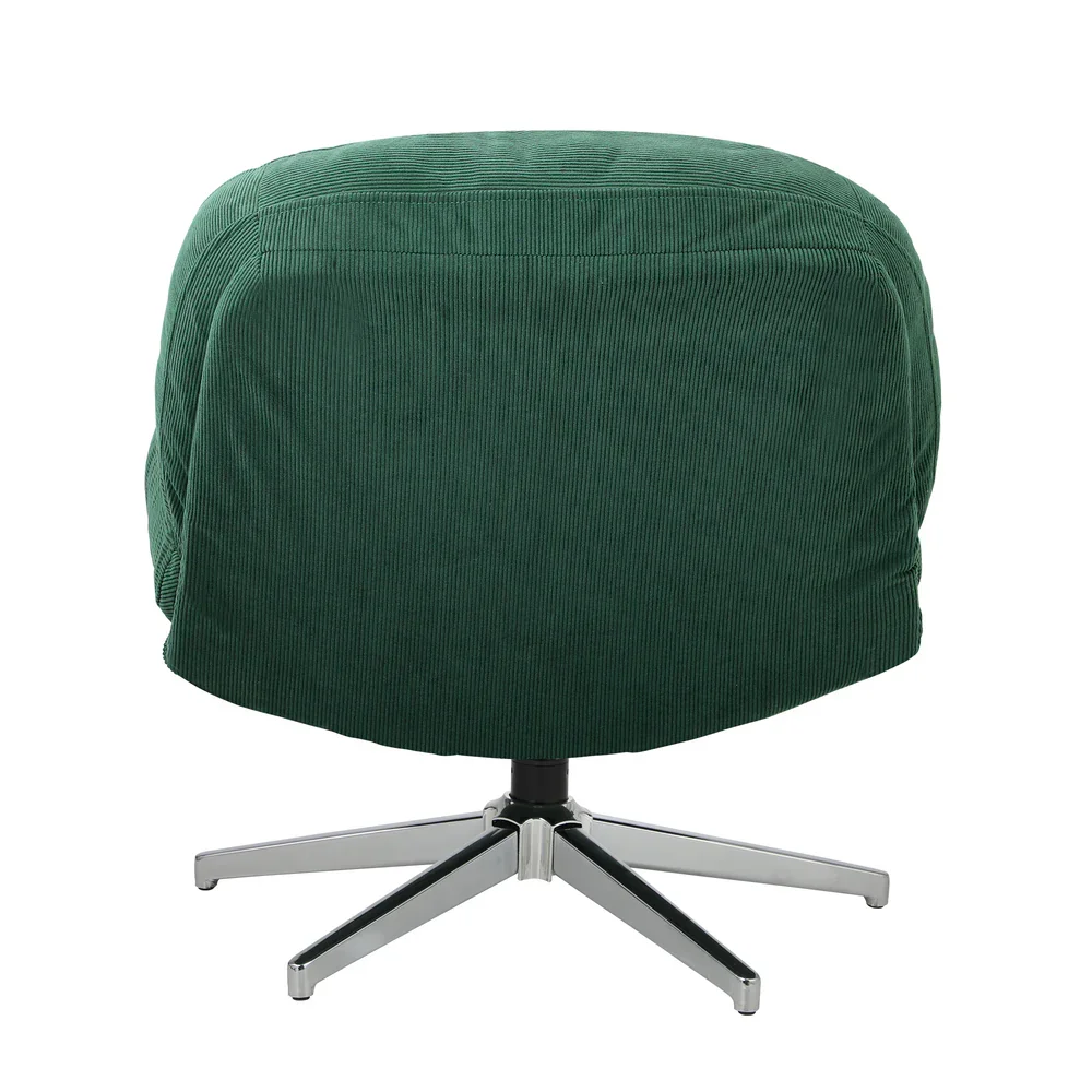 Armchair Swivel Lounge Chair Padded Polyester Green - Image 5