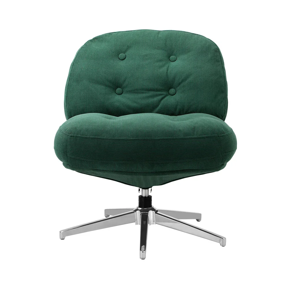 Armchair Swivel Lounge Chair Padded Polyester Green - Image 6