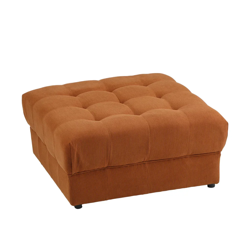 1 Seater Velvet Modular Ottoman Armless TOFU Brown - Image 3