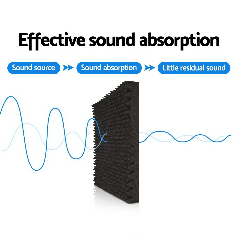 Acoustic Foam 20pcs 50x50x5cm Sound Absorption Proofing Panels Eggshell - Image 3