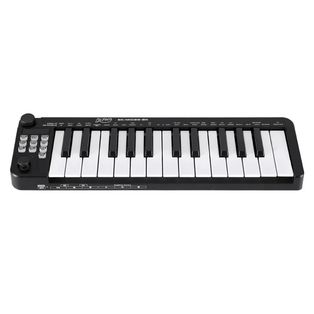 25-Key MIDI Keyboard Controller Portable USB Laptop Black - Image 6