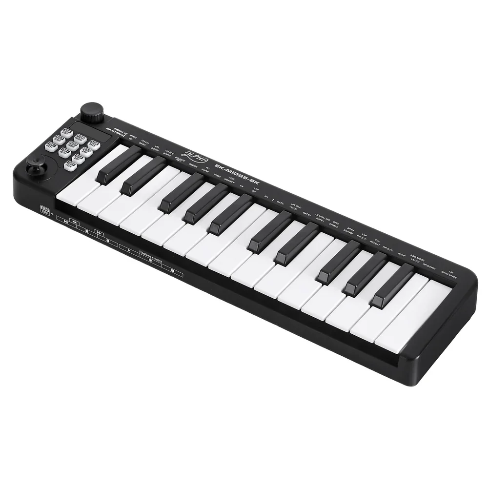 25-Key MIDI Keyboard Controller Portable USB Laptop Black - Image 7