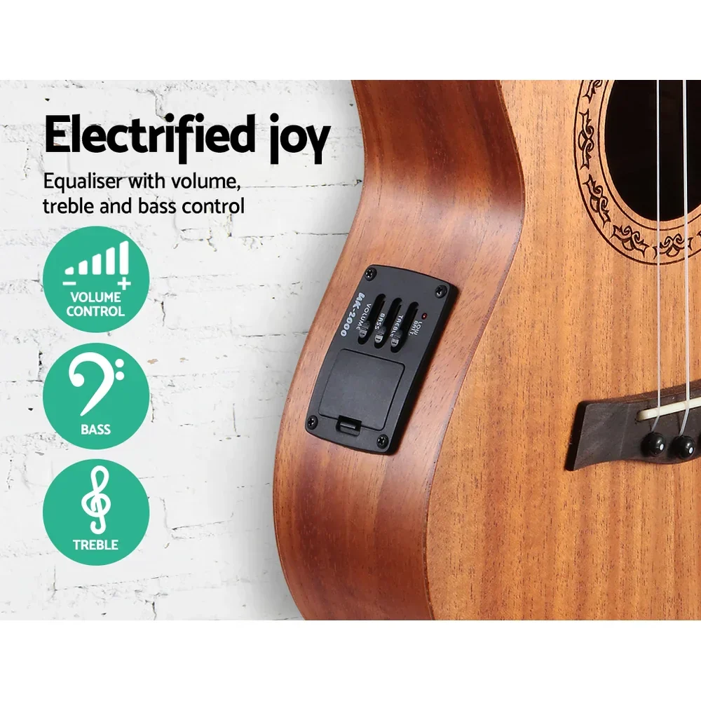 26" Ukulele Equaliser Natural Mahogany Tenor Beginner Gift w/ Bag - Image 4