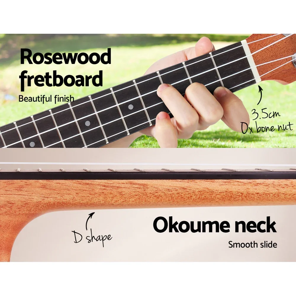 26" Ukulele Equaliser Natural Mahogany Tenor Beginner Gift w/ Bag - Image 6