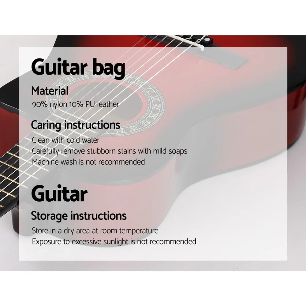 34 Inch Classical Guitar Wooden Body Nylon String Beginner Kids Gift Red - Image 6