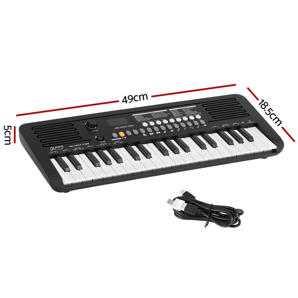 37-Key Digital Piano Keyboard Electric Black - Image 5