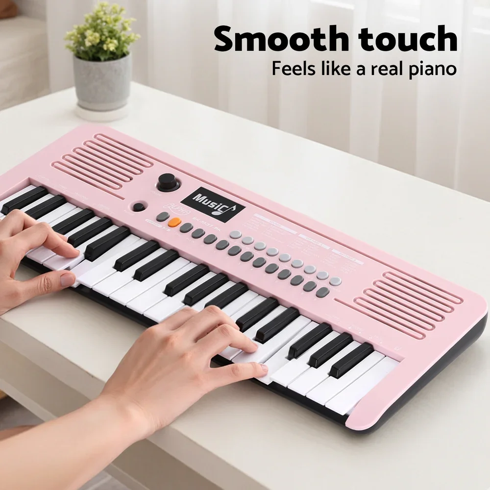 37-Key Digital Piano Keyboard for Kids Beginners Electronic Keyboard Piano Gift Pink - Image 3