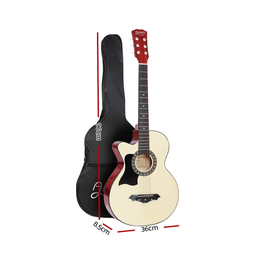 38 Inch Acoustic Guitar Wooden Body Steel String w/ Stand Left Handed - Image 2