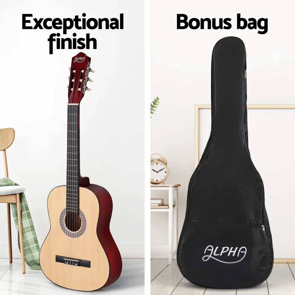 39 Inch Classical Guitar Wooden Body Nylon String Beginner Gift Natural - Image 4