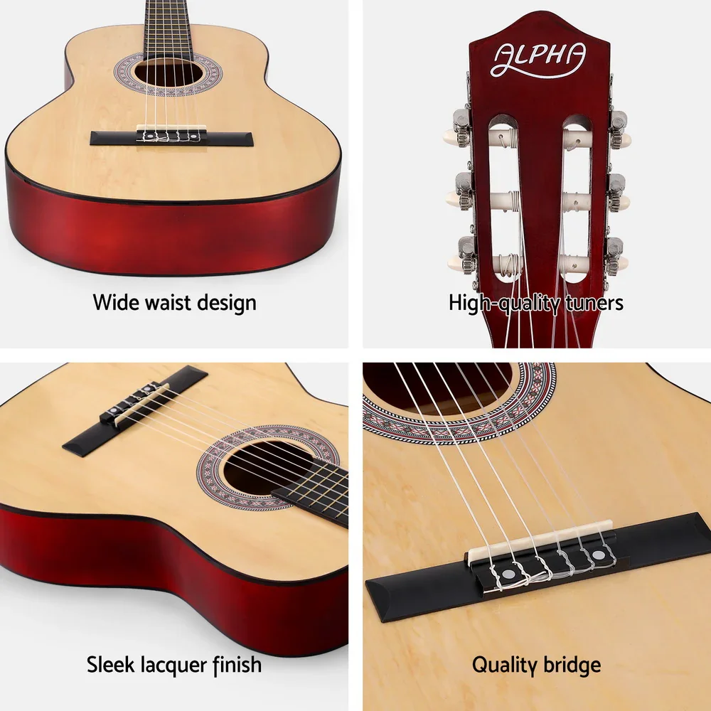 39 Inch Classical Guitar Wooden Body Nylon String Beginner Gift Natural - Image 6