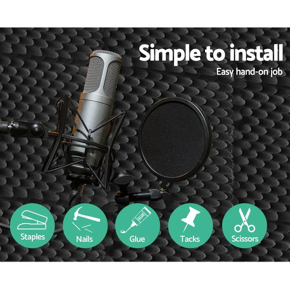 Acoustic Foam 40pcs 50x50x5cm Sound Absorption Proofing Panels Eggshell - Image 6