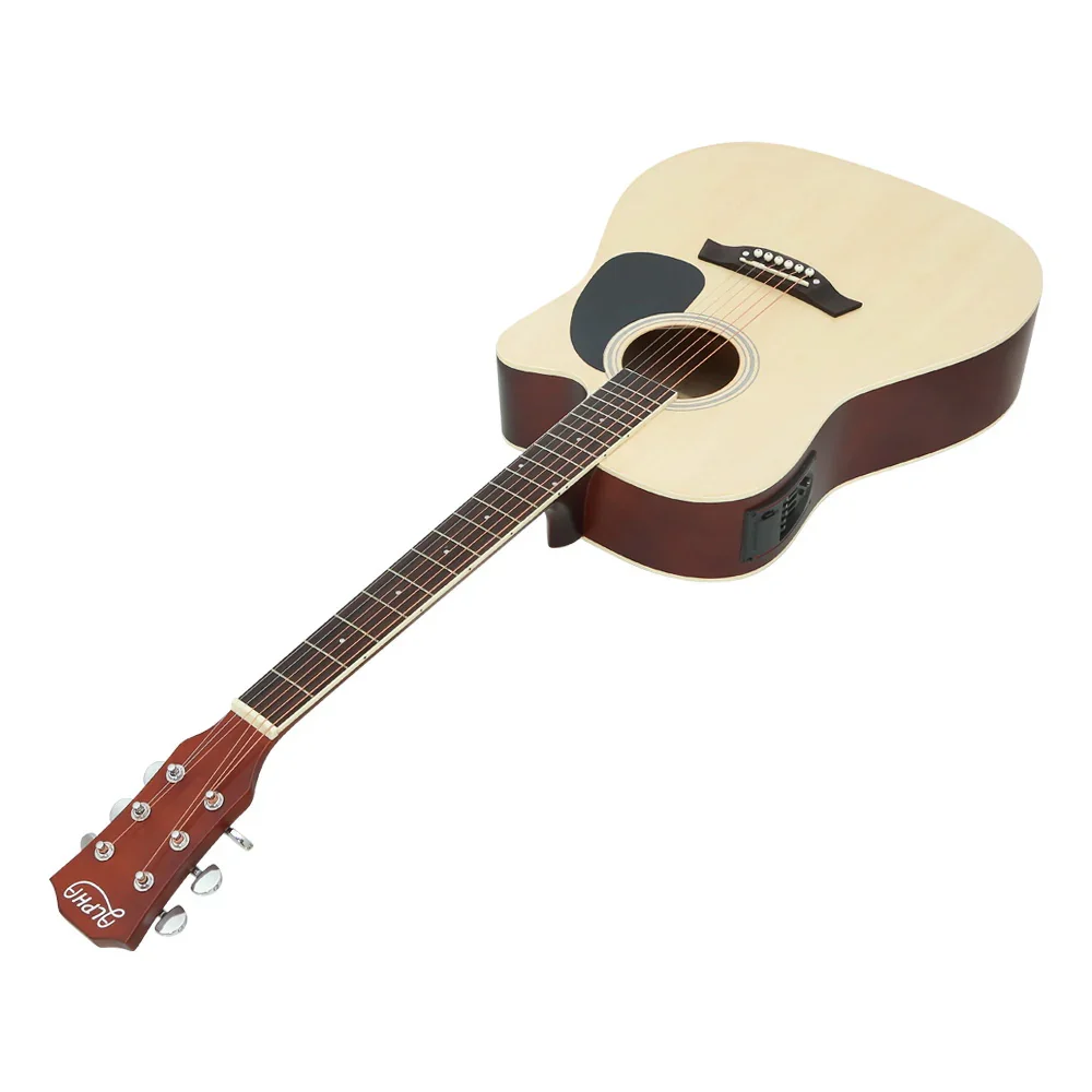41 Inch Acoustic Guitar Equaliser Electric Output Cutaway w/ Stand Wood - Image 3
